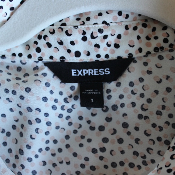 Express Printed Ruched Tie Shoulder Blouse Size S - Picture 4 of 5